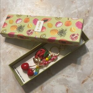 Piper Cherry and Strawberry Gold Keychain